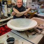 John Higgins at work in his studio 2018
